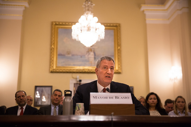 de blasio testifying