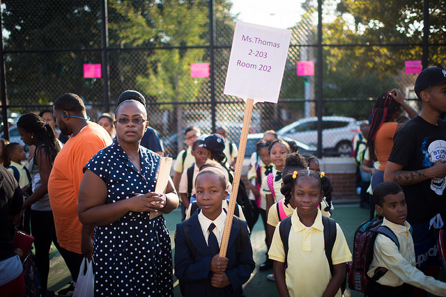 students teacher brooklyn school yard