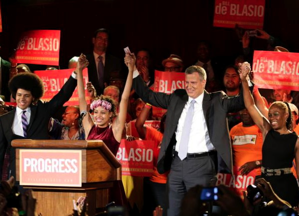 De Blasio and family