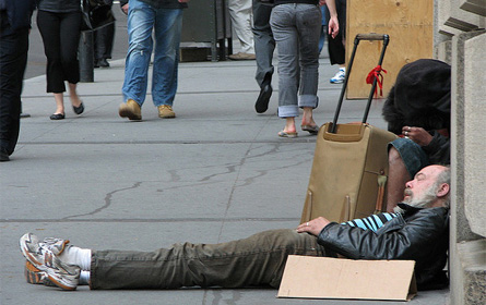 homeless man in New York City