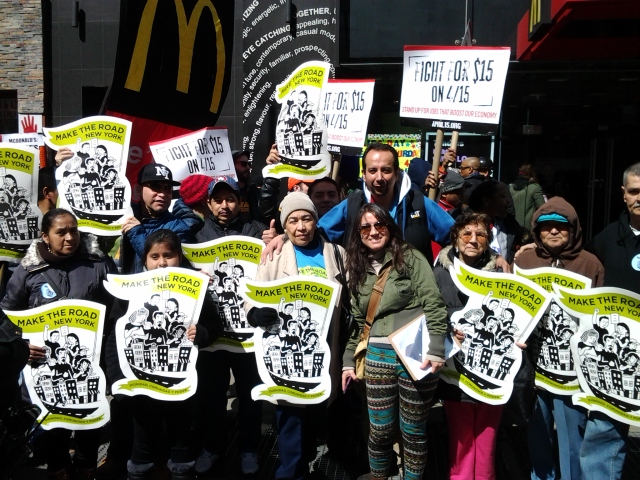 fight for 15 minimum wage make the road