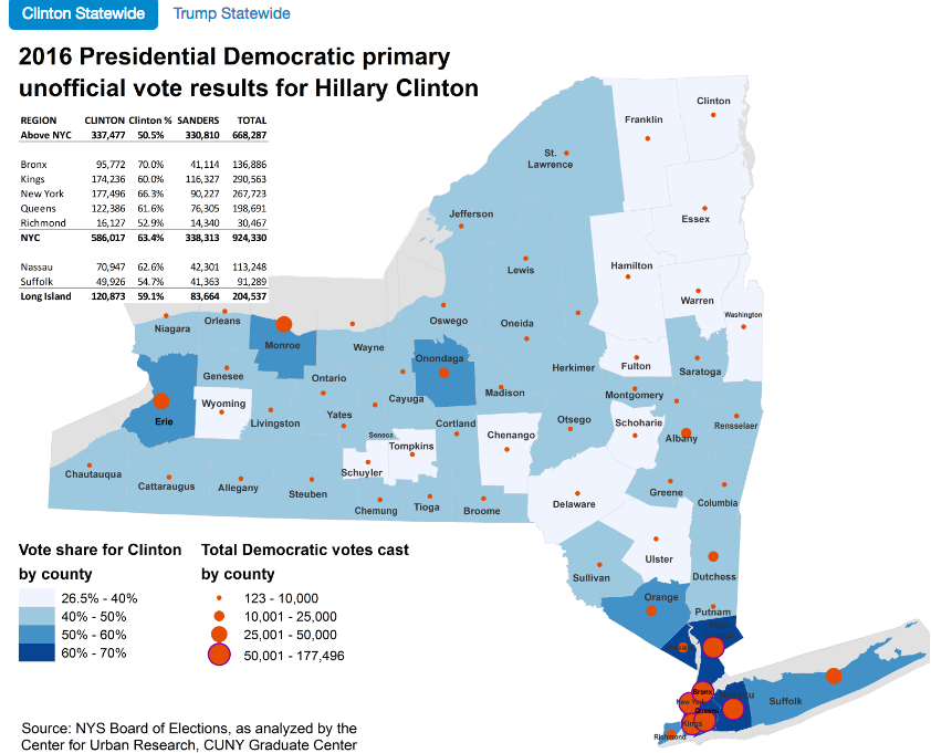 Clinton statewide map via CUNY graduate center