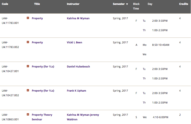 NYU Law School Vicki Been course screen shot