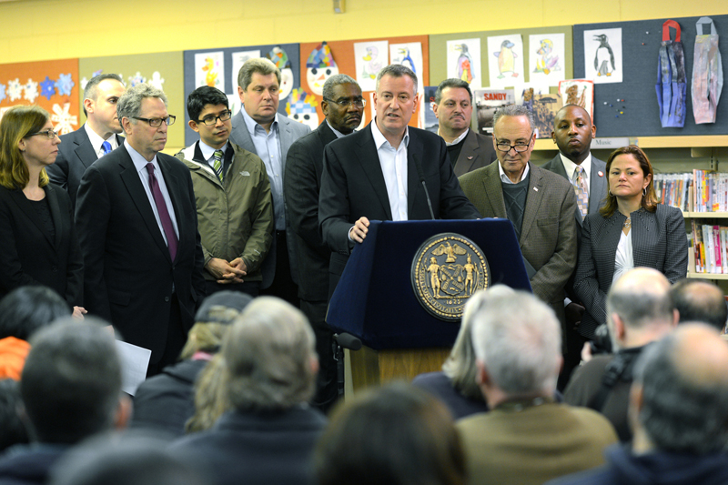 de Blasio Sandy announcement