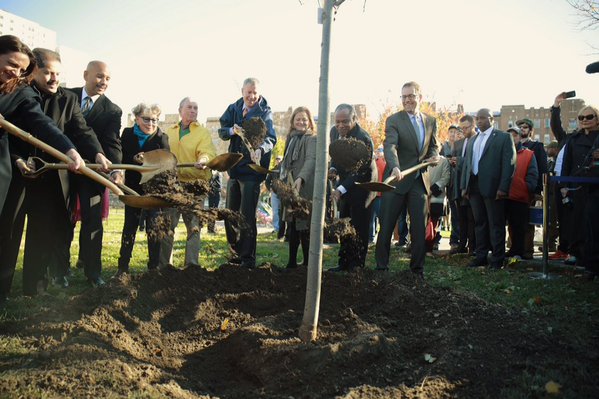 tree planting ceremony via NYC Council