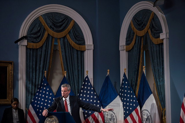 de Blasio city hall blue room