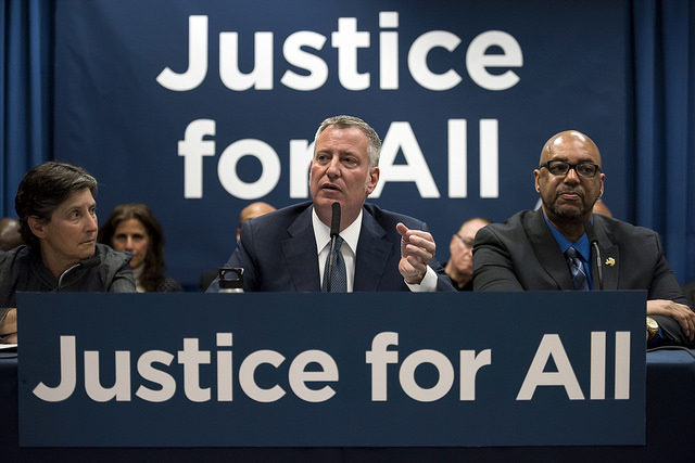 de Blasio justice legal defense