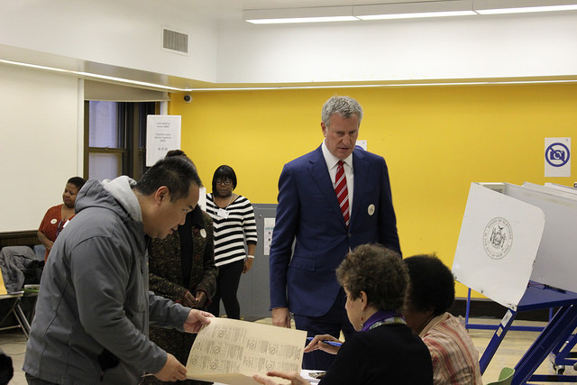 Mayor de Blasio 2017 election voting